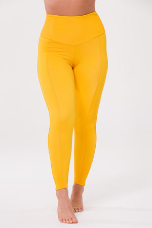 ONZIE // SWEETHART MIDI LEGGING - HALEI YELLOW RIB