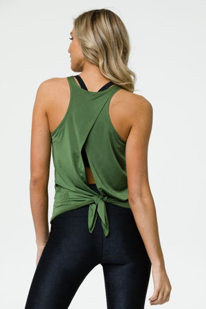 ONZIE // TIE BACK TANK - OLIVE TWIST