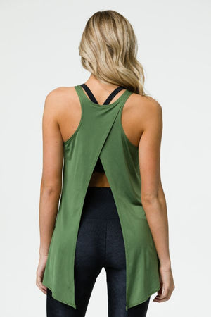 ONZIE // TIE BACK TANK - OLIVE TWIST