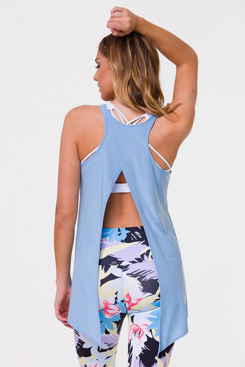 ONZIE // TIE BACK TANK - LIGHT BLUE