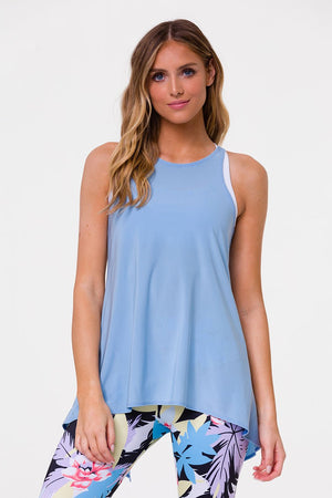 ONZIE // TIE BACK TANK - LIGHT BLUE