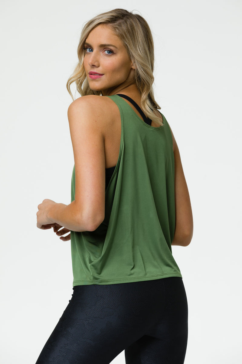 ONZIE // TONE TANK TOP - OLIVE TWIST