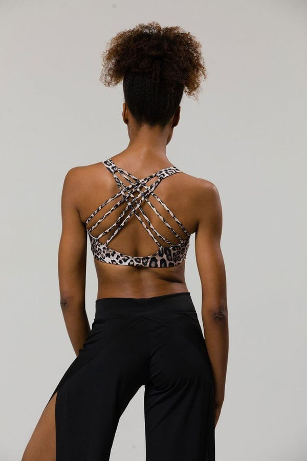 SEA YOGI // Onzie Chic Bra in Leopard, back