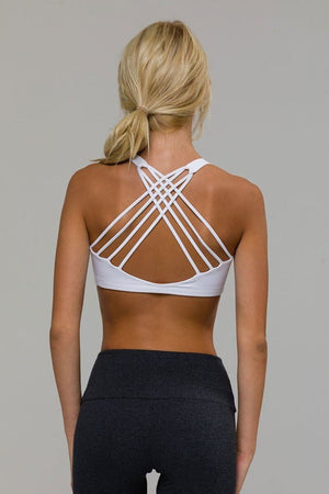 SEA YOGI // Onzie chic Yoga Bra in white, back