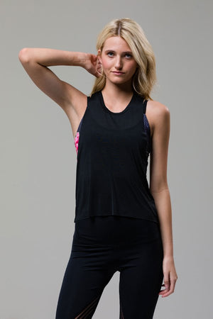 SEA YOGI // Onzie Eagle tank top in black, front