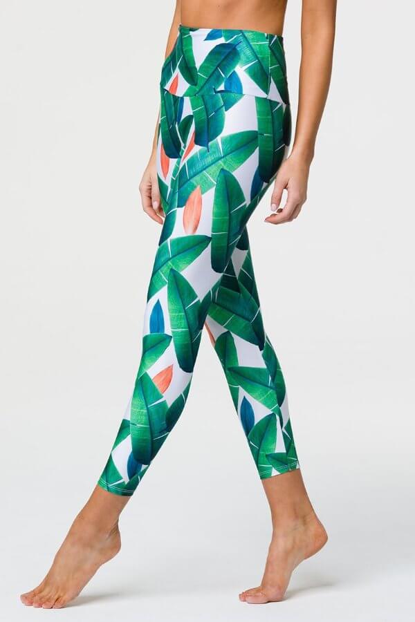 SEA YOGI // Onzie High basic Midi legging cabana, left