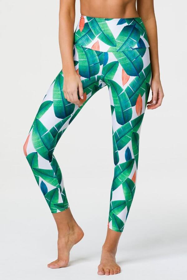 SEA YOGI // Onzie High basic Midi legging cabana, front