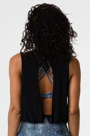 SEA YOGI // Onzie In Play Tank in black, back