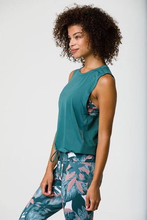 SEA YOGI// Onzie in play tank in pale cacti, left