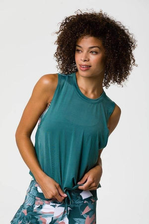 SEA YOGI// Onzie in play tank in pale cacti, front
