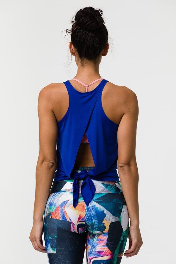 SEA YOGI // Onzie tie back tank royal, back