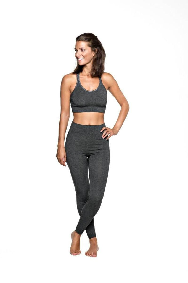 SEA YOGI // Run & Relax Bandha Bamboo Tights en gris, front