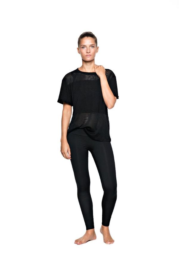 RUN & RELAX // LOOSE MESH TEE - BEAUTIFUL BLACK