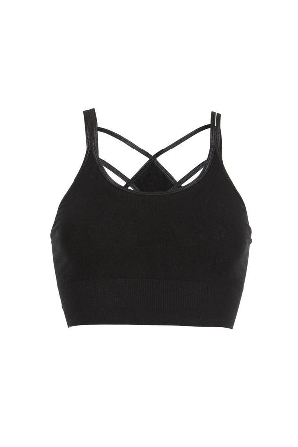 SEA YOGI // Run & Relax multiple string bra, beautiful black, front