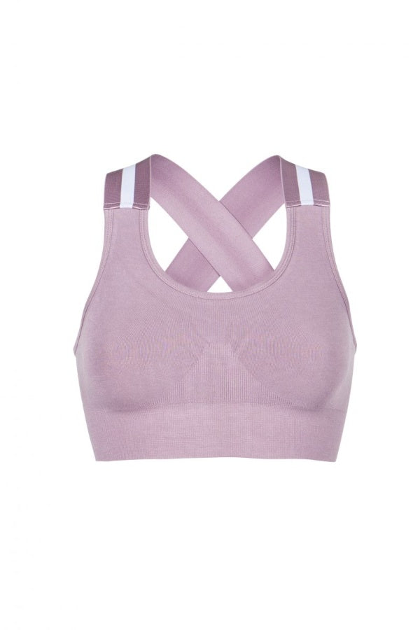 RUN & RELAX // WIDE ELASTIC BRA - WARM LILAC