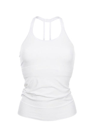 SEA YOGI // Bamboo T-string Top in pure white from Run & Relax, front