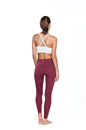 SEA YOGI // Run and Relax, Bandha Bamboo leggings in port wine red, back