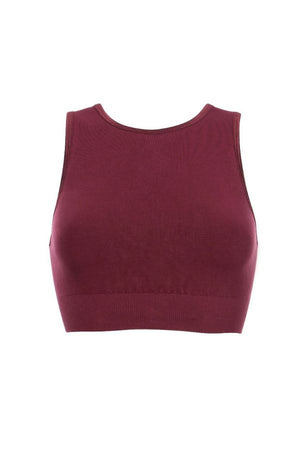 SEA YOGI // Camiseta wrap top de run & relax en port red wine color, frente-cerca