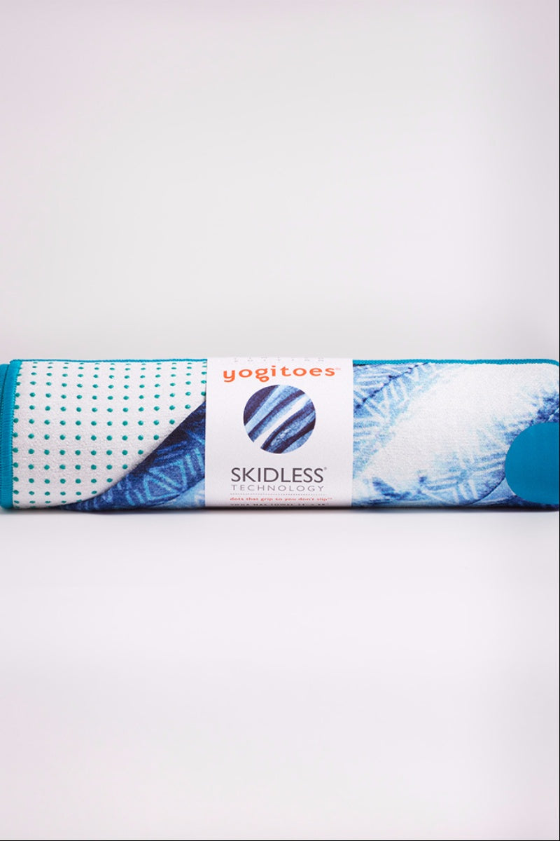 SEA YOGI // Yogitoes skidless towel in Serene style by Manduka, rolled up image