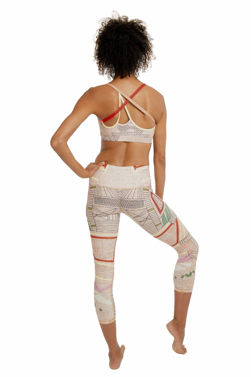 SEA YOGI // Aztec Beachcomber Crop leggings by Niyama Sol, Online Yoga Apparel, back