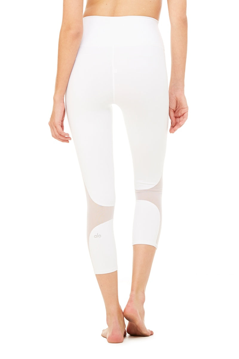 ALO YOGA // HIGH WAIST COAST CAPRI - WHITE