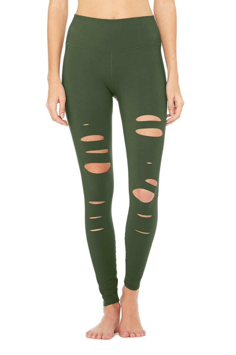 ALO YOGA // HIGH WAIST RIPPED WARRIOR LEGGING - HUNTER