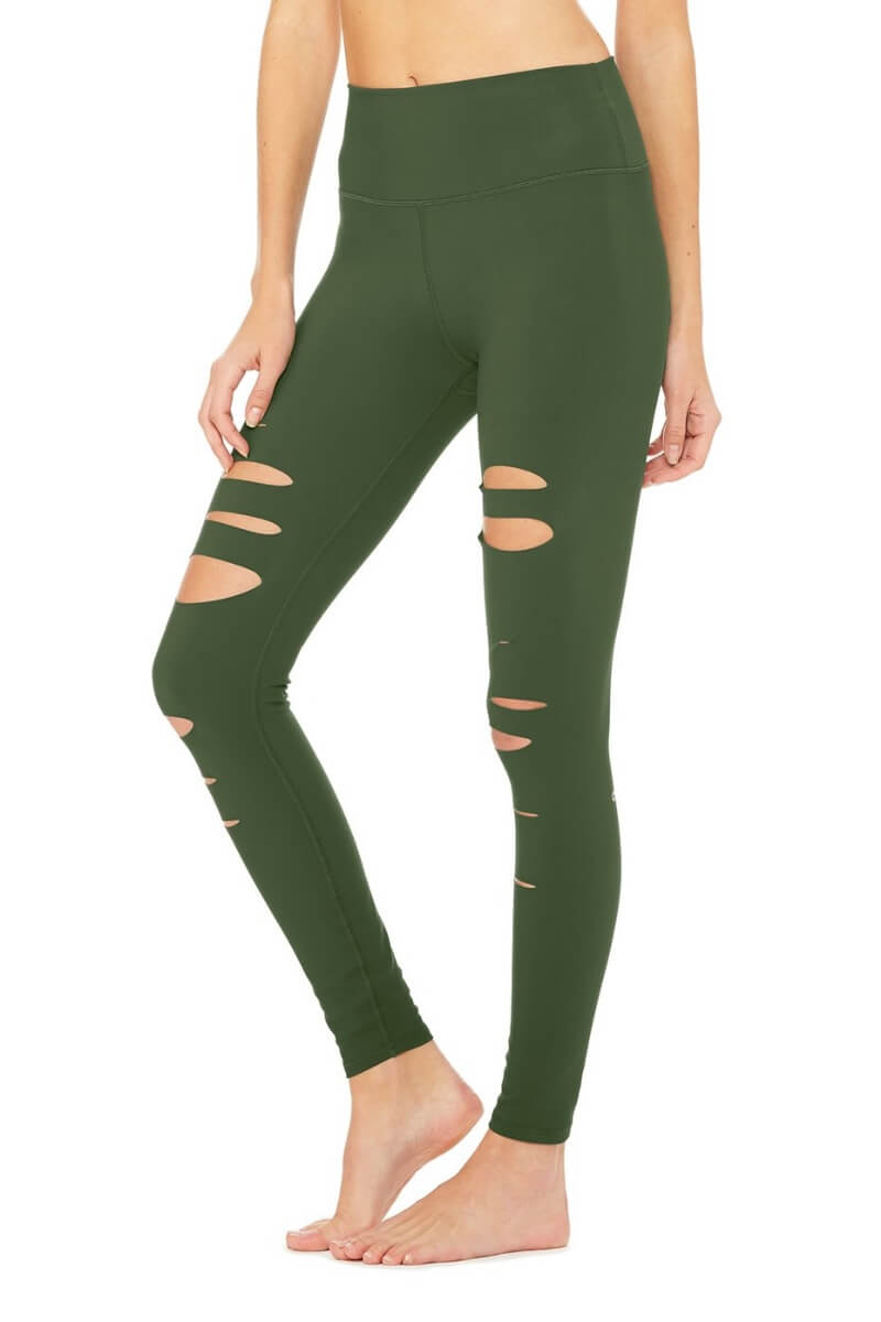 ALO YOGA // HIGH WAIST RIPPED WARRIOR LEGGING - HUNTER