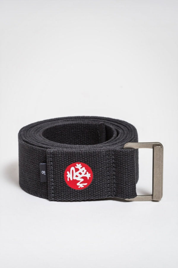 Sea Yogi - Align Yoga Strap Belt from Manduka in Thunder gray - rolled up