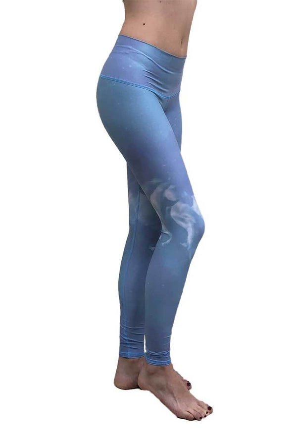 SEA YOGI // High Horses hot pant in Blue by teeki, recycled yoga leggings, Sea Yogi, side